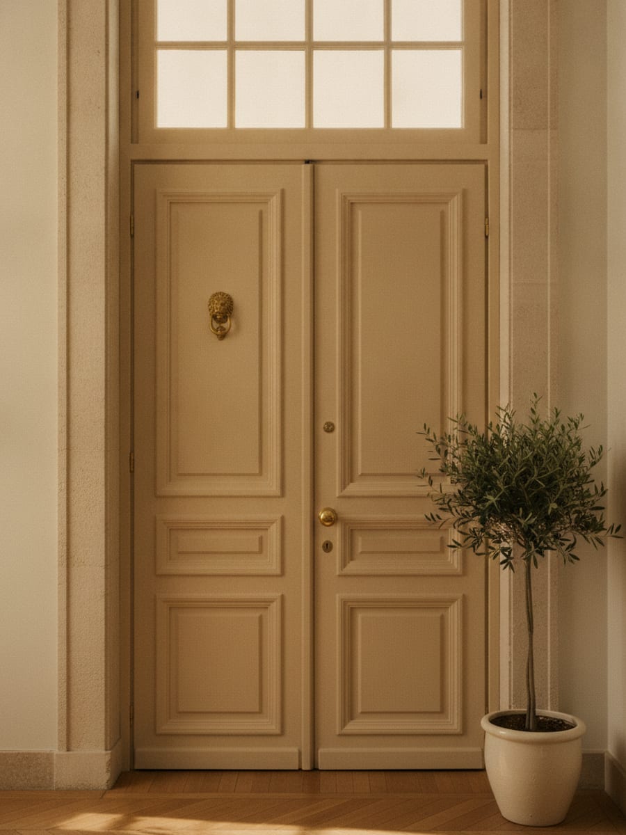 Porte d'entrée élégante d'un logement genevois